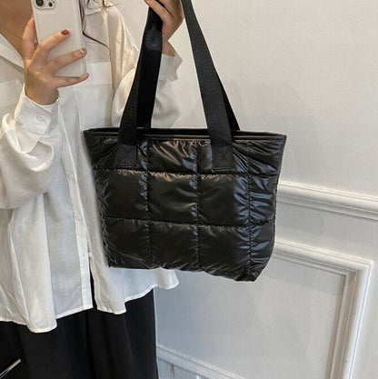 Women Fashion Shoulder Bag Large Capacity Cotton Padded Tote Handbags for traval