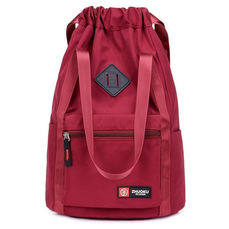 Nylon Backpacks Drawstring Rucksack Multifunction Shoulder Bag Travel Schoolbags