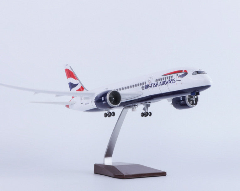 1:130 43CM BRITISH AIRWAYS BOEING 787 Airplane Landing Gear Resin Aircraft Model