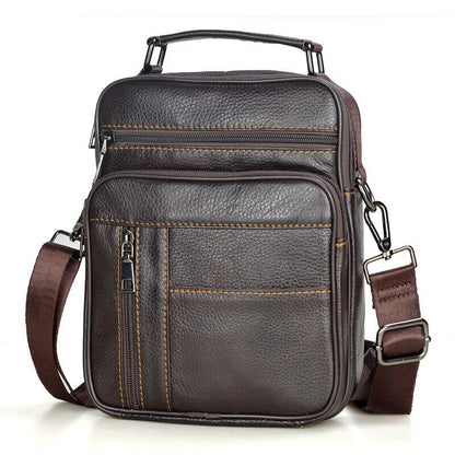 Men Genuine Leather Handbag Male Shoulder Bag Cowhide Leather Bag Men's Tote