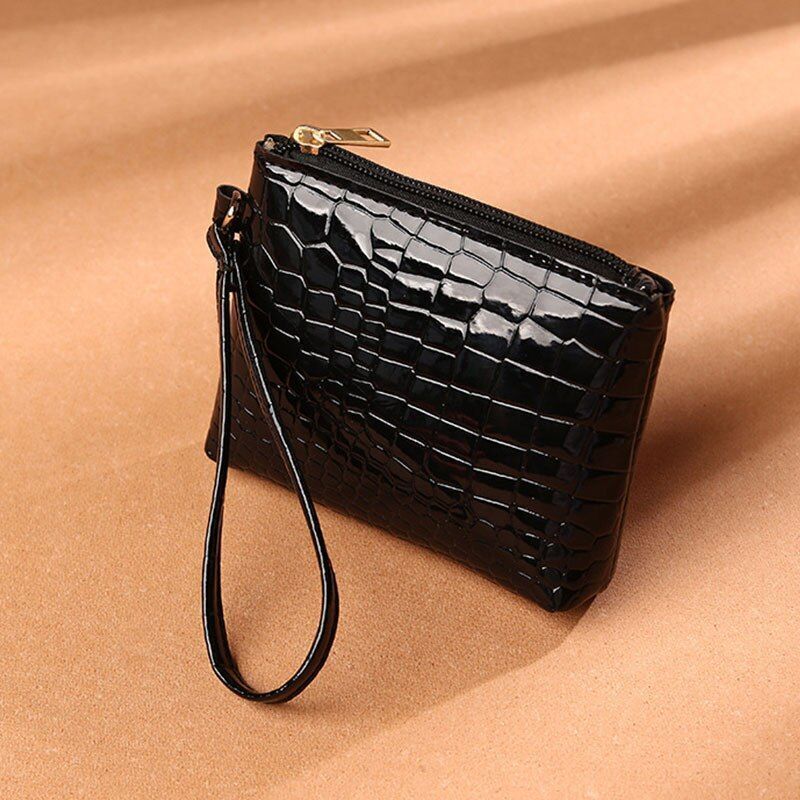 Synthetic Leather Wallet Clutch Bag Wrist Strap Handbag Cash Holder 19*11*1.5 Cm