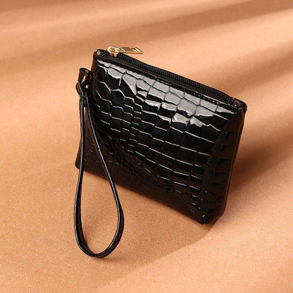 Synthetic Leather Wallet Clutch Bag Wrist Strap Handbag Cash Holder 19*11*1.5 Cm