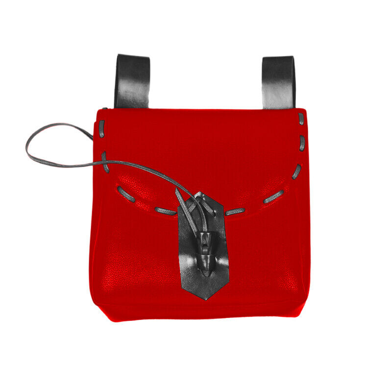 Medieval Renaissance Faux Leather Belt Pouch Reenactment Cosplay Waist Belt Bag