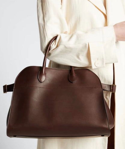 Cowhide Handbag Single Shoulder Bag Large 36 CM Strap Tote Purse 38*27*24 CM Red