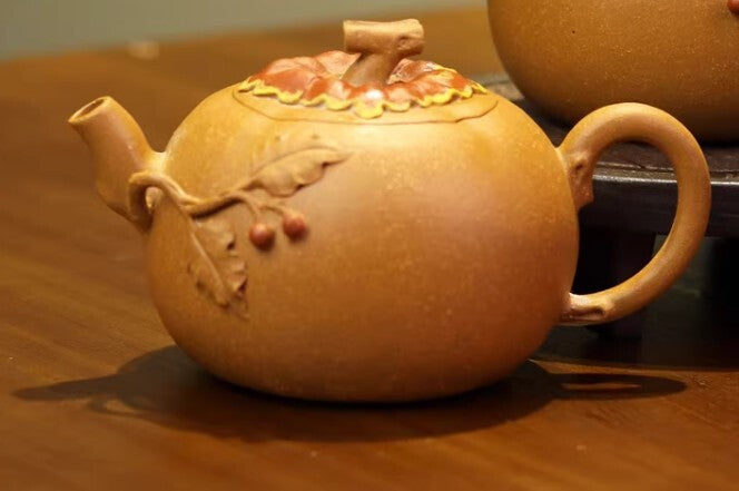 150cc chinese Yixing Handmade Zisha teapot Duan ni Persimmon Gongfu Tea Pot