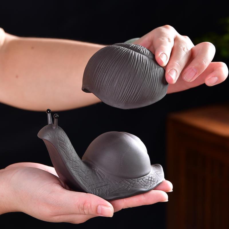 Purple Sand Ceramic Small Snail Tea Glass Tea Filter Pet Ornaments