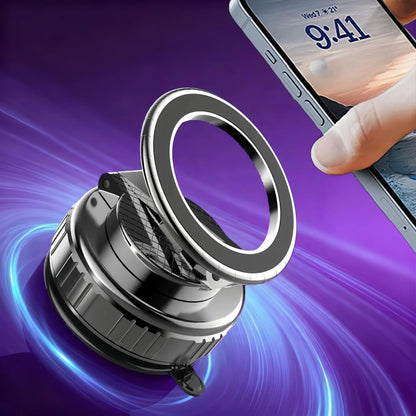 Magnetic Vacuum Car Phone Holder with Strong Suction Cup 360° Adjustable Foldabl
