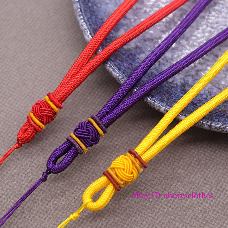 Wholesale 10Pc Nylon Handmade Pineapple Hat Knot Woven Jade Pendant Hand Rope