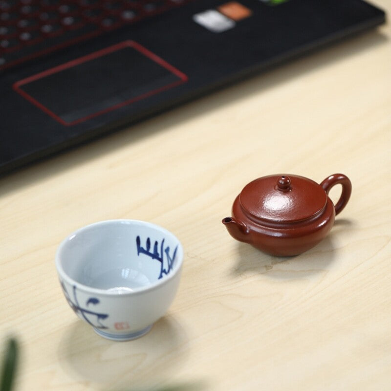 True Yixing Zisha Zhu Clay Tea Pot Porcelain Tea Cup Chinese Kungfu Pot Marked