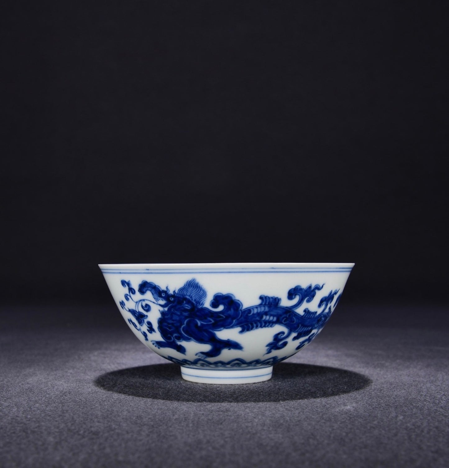 Chinese Blue&white Porcelain Hand Painted Exquisite Dragon Pattern Bowl 30146