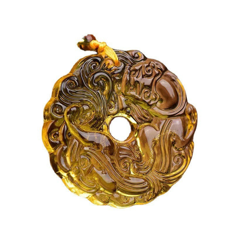 Natural Jade Handcarved Pi Xiu Pendant Amulet Auspicious Necklace Jewelry