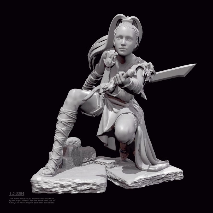 H/65mm resin figure model Fantasy female martial arts 3D printing Unassembled