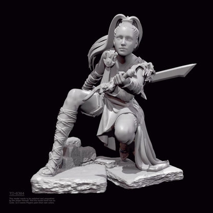 H/65mm resin figure model Fantasy female martial arts 3D printing Unassembled