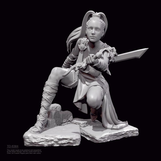 H/65mm resin figure model Fantasy female martial arts 3D printing Unassembled
