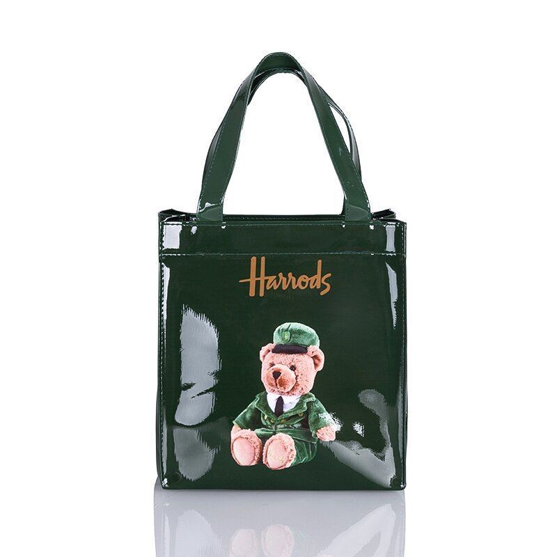 PVC Reusable Shopping Bag Flower Print Waterproof Handbag Shoulder Bags Leisure