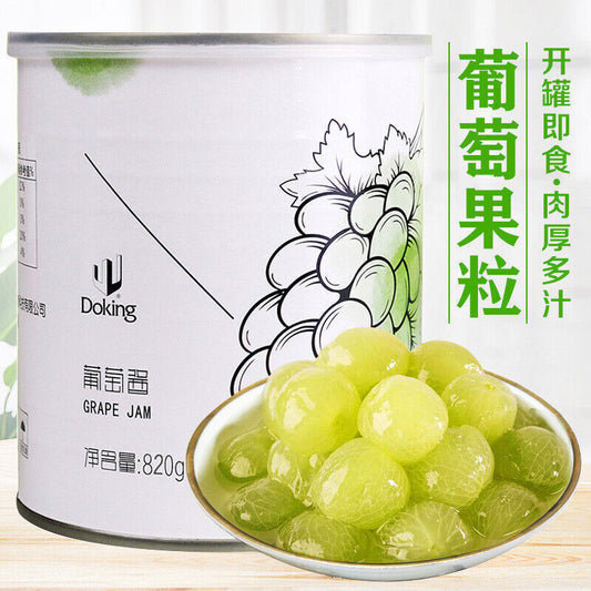 盾皇多肉葡萄罐头 青提果粒果肉 果茶果汁饮料专用 Canned Dun Emperor Succulent Grape 820g