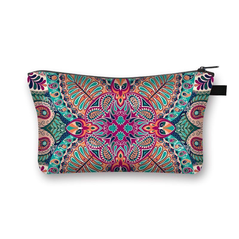 Vintage Pattern Multifunctional Cosmetic Bags Organizer Gothic Wallet Polyester