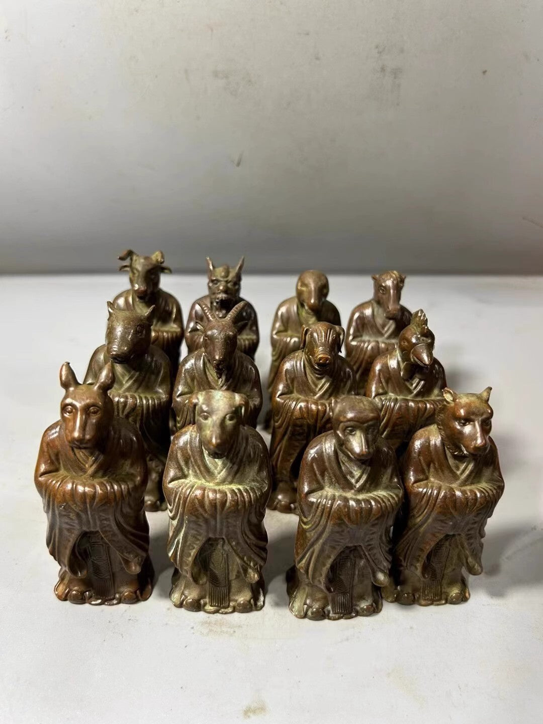 12 Pcs Chinese Zodiac Animal Statue Holy Beast Figurine Collections Feng Shui