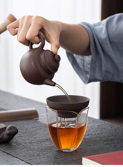 4.5" Hundred-hole Purple Sand Tea Drain Tea Strainers Kung Fu Tea Set Tea Filter
