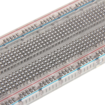 Solderless Clear Breadboard (810 Tie Points) 6.5" x 2.1" with 70 Jumper Wires