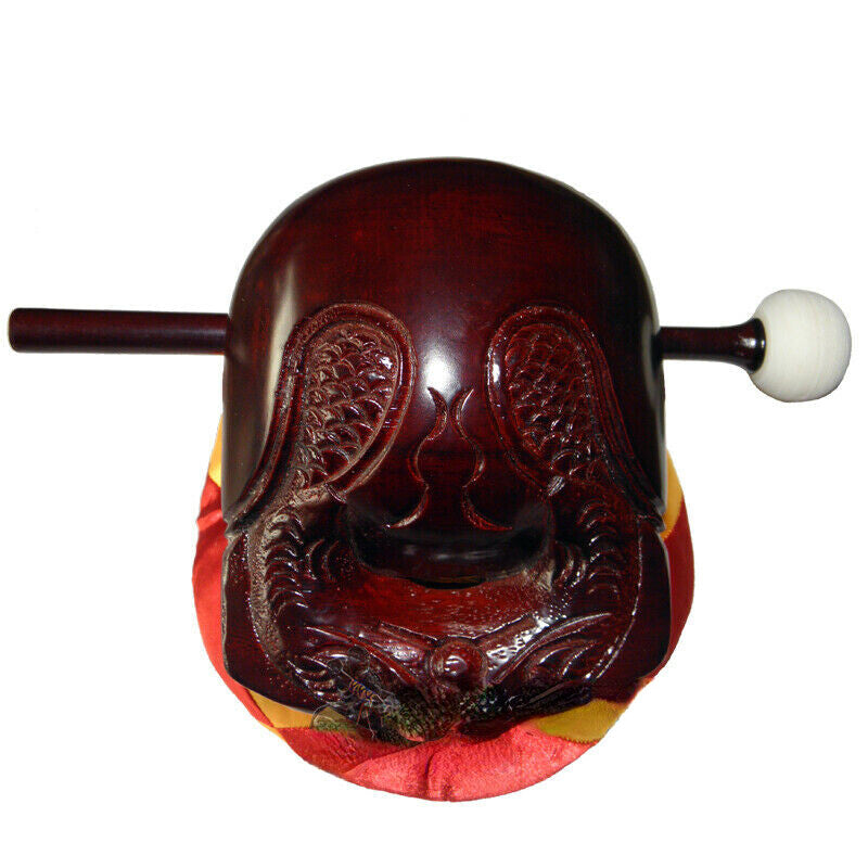5" Temple Block Zen Drum Buddhism Muyu Buddhist Annatto Wooden Fish Mokugyo