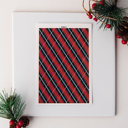 Clay Making Decal Ceramic Transfer Paper Christmas Striped Plaid DIY Jewelry Kit