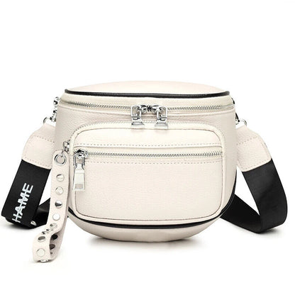 100% Cowhide Crossbody Bags Black Shoulder Messenger Handbags Bag Travel Bag