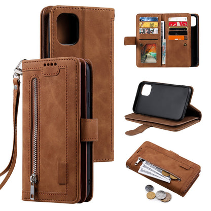 Zipper Leather Wallet Case For iPhone 17 Pro Max /16/15 Flip Cover