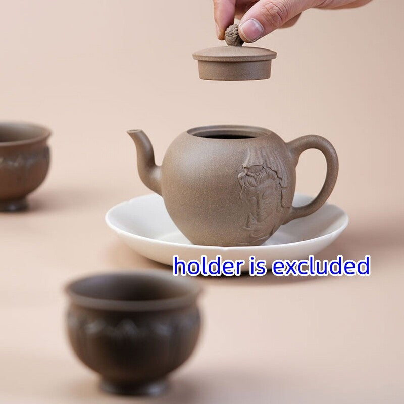 Tea Pot + 4 Matching Tea Cup Handmade Master Pot Yixing Zisha Clay Tea Set New