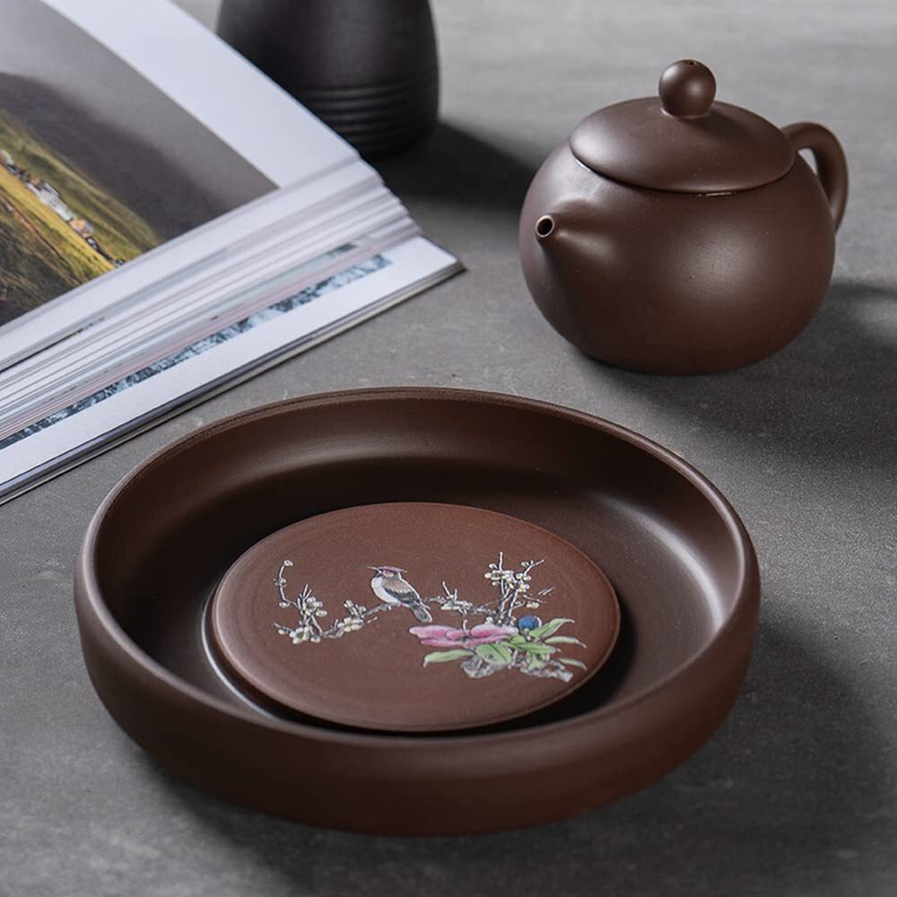 13cm Purple Clay Pot Mat Kung Fu Tea Set Tea Tray Teapot Base Kung Fu Tea Set