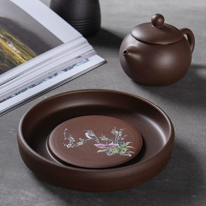 13cm Purple Clay Pot Mat Kung Fu Tea Set Tea Tray Teapot Base Kung Fu Tea Set