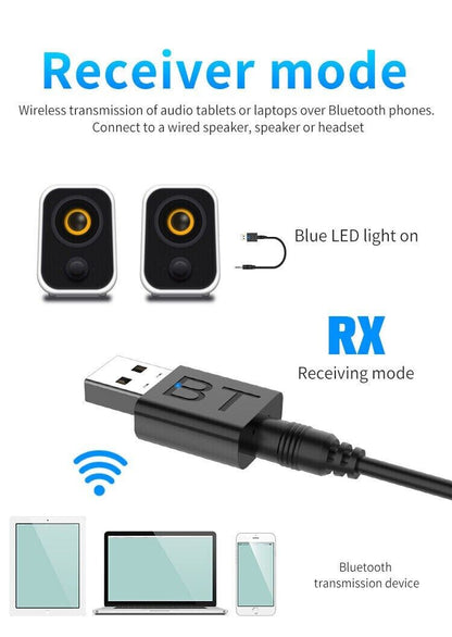 Adaptador Bluetooth 3.5 MM Auxiliar para Transferir la Música de tu Teléfono TV