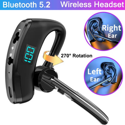 Wireless Bluetooth 5.2 Earpiece Noise Cancelling Trucker Headset Dual Mic Earbud