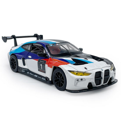 1/24 2022 BMW M4 GT3 Model Car Diecast Toy Cars Toys for Boys Kids Gifts White