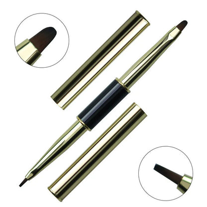 Nail Art Tool Dual End Stripe Liner DIY Liquid Powder Acrylic Painting Brush Pen