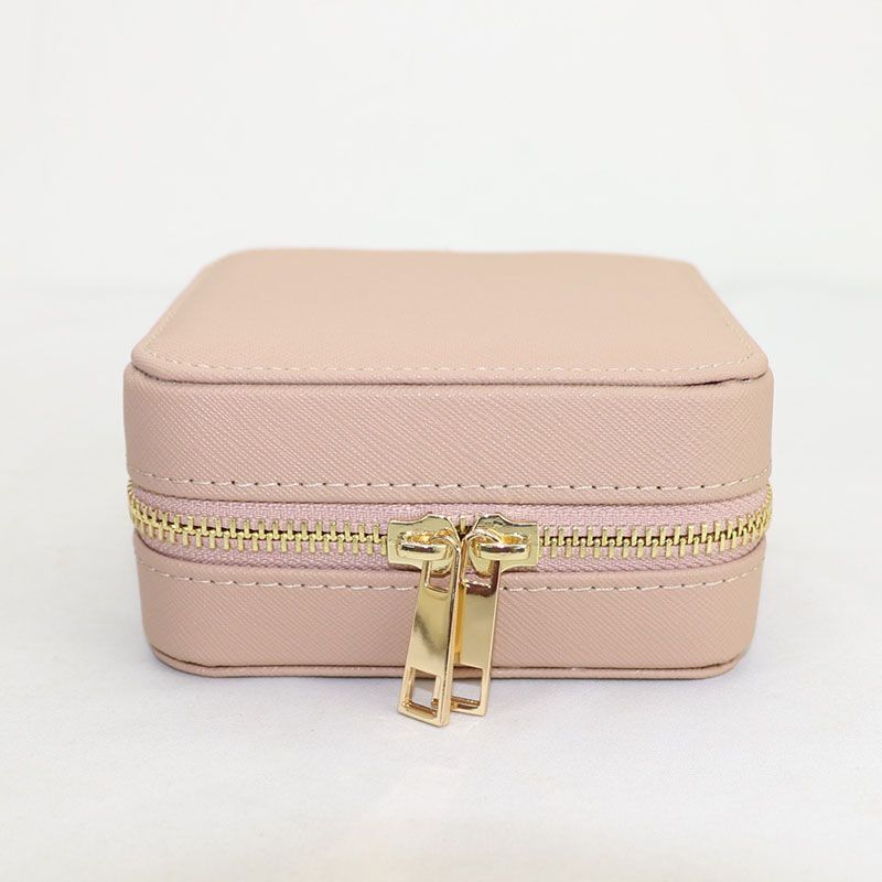 Customized Genuine Leather Earrings Ring Case Jewelry Storage Box 11.5*11.5*6 CM