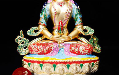 Handpainted Home Amitayus Amitabha Meditation Buddha of wealth luck statue