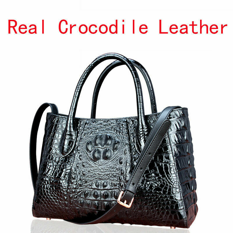 100% CrocodileSkin Leather Women's luxury Handbags Large Sling Shoulder Bags