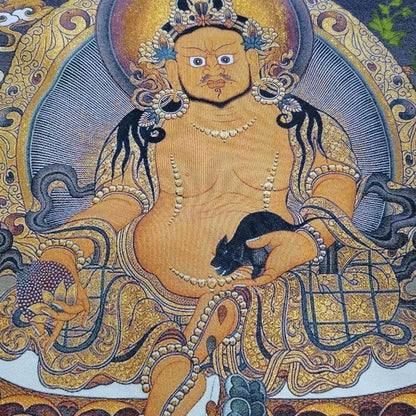Buddha Tibet Nepal Thangka Statue Brocade Silk Embroidered Heavenly King Statue