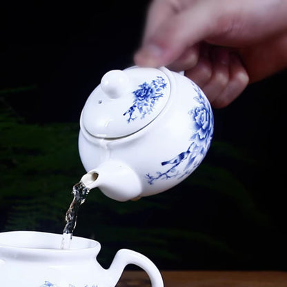 Ceramics Flower Teapot 140ml 4.7oz Kungfu Tea Set Tea Infuser