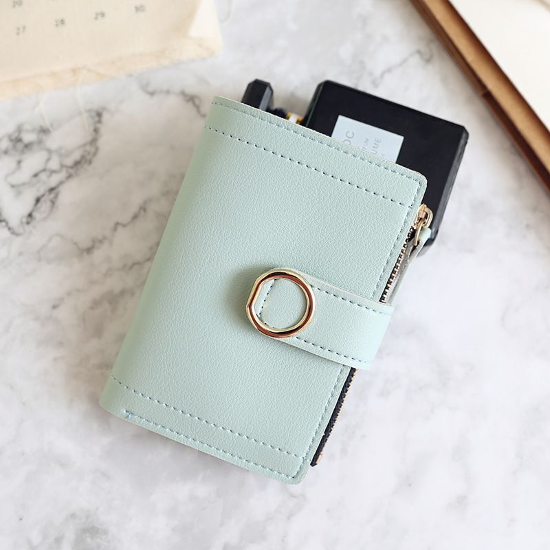 Fashion Clutch Wallet Small Zipper Pouch Card Bags Synthetic Leather Hasp Short