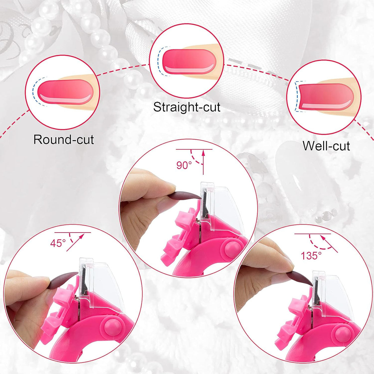 Nail Clippers Acrylic Nails Clipper Sizer Catcher Adjustable Salon Nail Cutter
