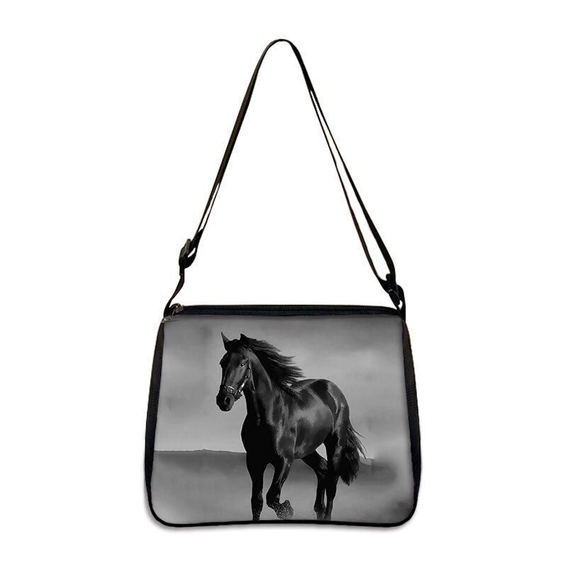 Horse Print Handbag Canvas Shoulder Bag Messenger Bags Travel Crossbody Nylon
