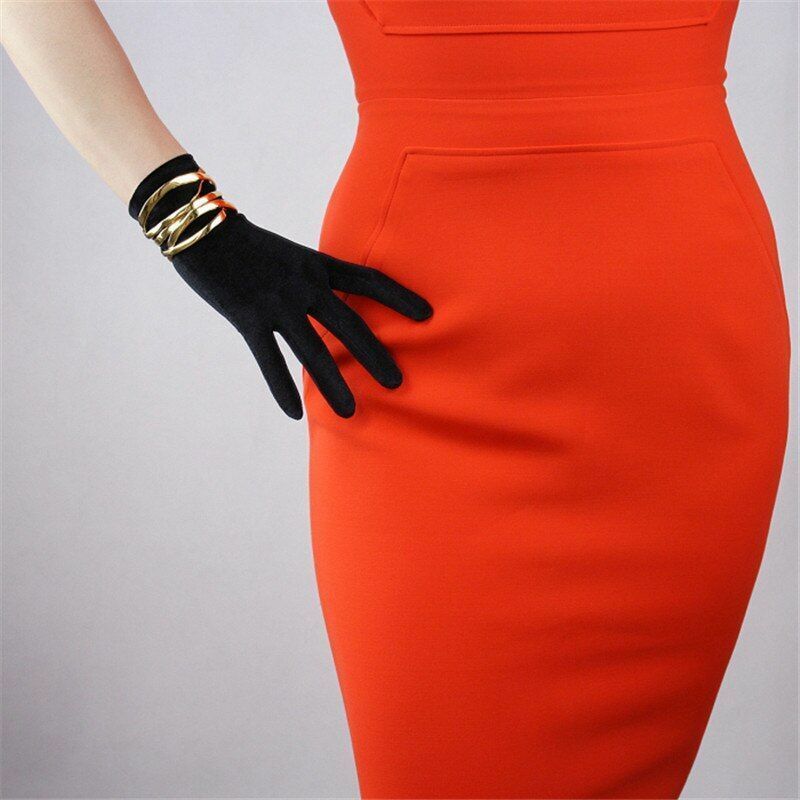 Fashion Velvet Gloves 22/40/50/60/70cm Long Opera Women Elastic Touchscreen Mitt
