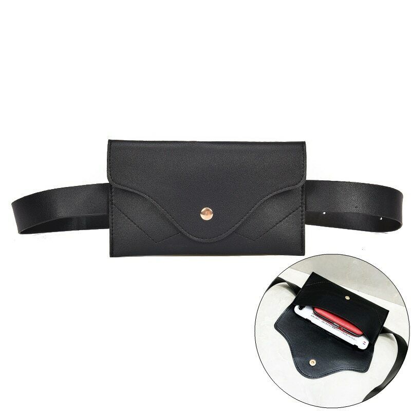 Fanny Pack Women Belt Bag PU Leather Waist Bag Fashion Pure Color Wallet Gifts