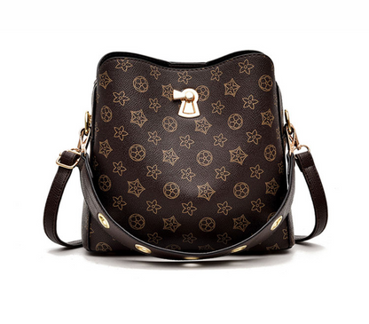 Fashion Leather Handbag Purse Shoulder Bag Bucket Crossbody Versatile for Women
