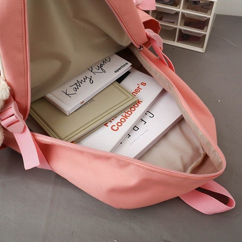 4 in 1 Pcs Sets Nylon Waterproof Backpack School Large Shoulder Bags 42*13*29 CM