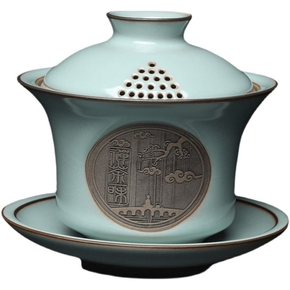 150ml Ru Kiln Gaiwan Bowl Ceramic Household Handmade Tea Set Tureen Tea