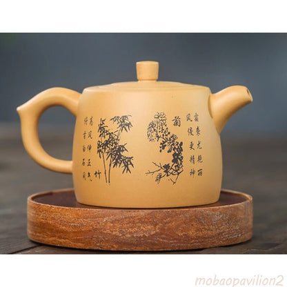 Yixing Zisha Pottery Duan Clay 500CC Handmade Plum Blossom Teapot 7.1"
