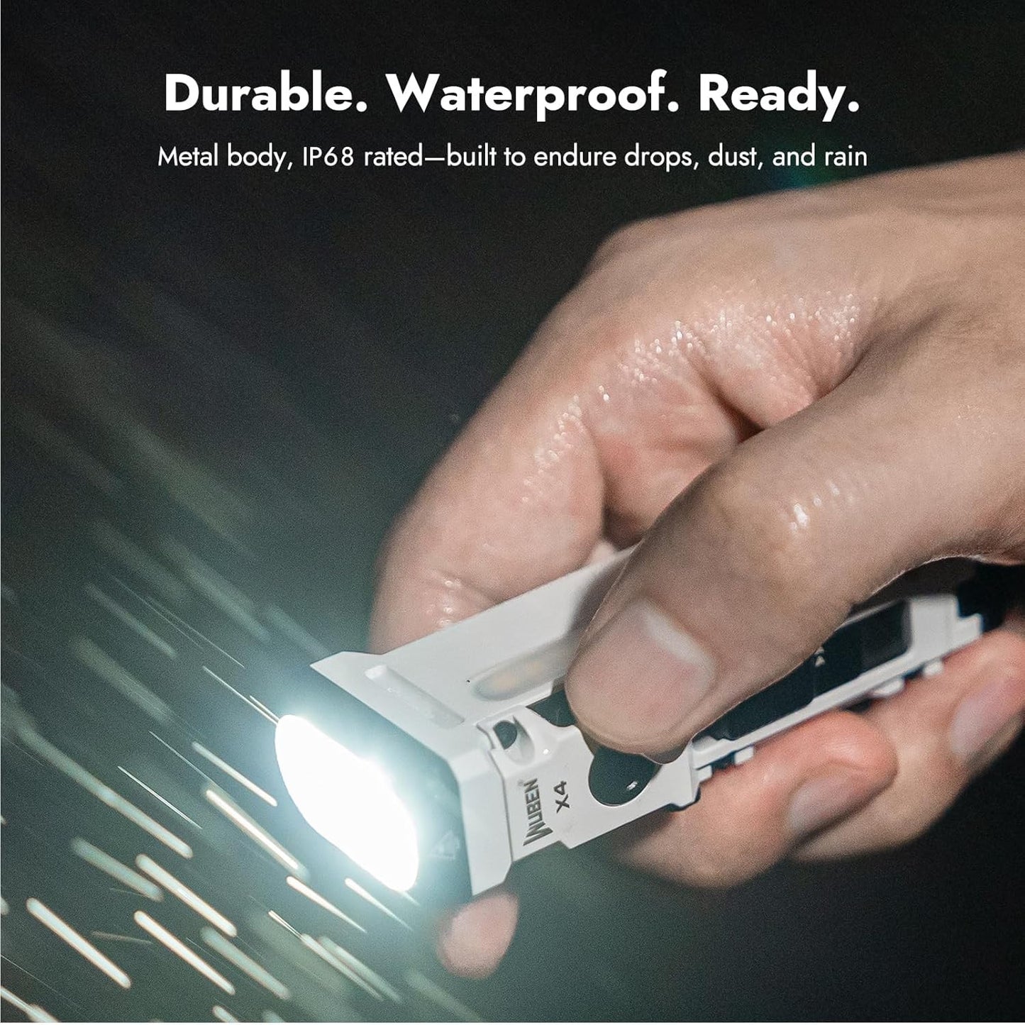 X4 EDC LED Flashlight with RGB Light, 1500 Lumens Mini Flashlight with Tactical